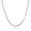 SIMONA STERLING SILVER 5.5 MM PAPERCLIP CHAIN - RHODIUM PLATED