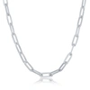 Simona Sterling Silver 5.5 Mm Paperclip Chain - Rhodium Plated