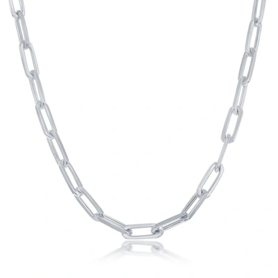 Simona Sterling Silver 5.5 Mm Paperclip Chain - Rhodium Plated