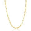 SIMONA STERLING SILVER 3.2MM PAPER CLIP CHAIN - GOLD PLATED