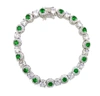 Savvy Cie Jewels Ss White Cz & Emerald Cir. Brac. In Silver