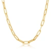 SIMONA STERLING SILVER 5.5MM PAPER CLIP CHAIN - GOLD PLATED