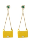 EYE CANDY LA ELLA PURSE EARRINGS - YELLOW