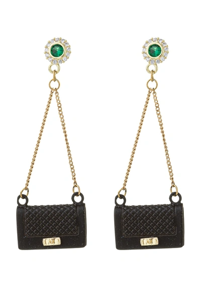 Eye Candy La Luxe Collection Cz Ella Statement Earrings In Black