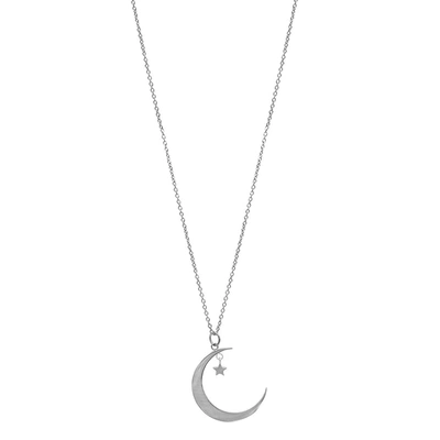 Adornia Hanging Moon And Star Necklace Silver