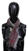 Missoni Multicolor Wool Blend Patterned Unisex Neck Wrap Scarf In Silver