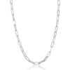 SIMONA STERLING SILVER 3.2MM PAPER CLIP CHAIN -RHODIUM PLATED