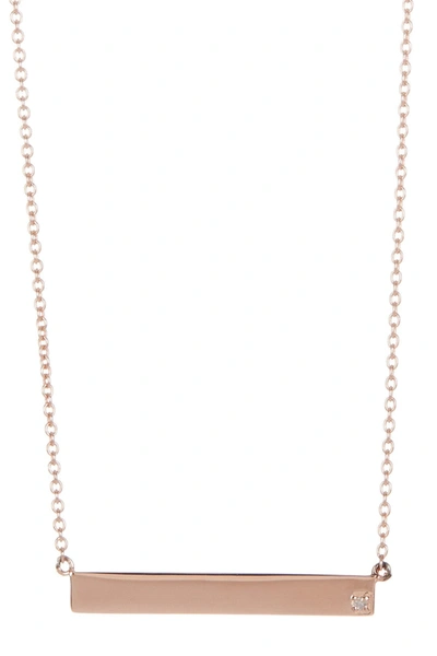 Adornia Diamond Bar Necklace Rose Gold In Pink