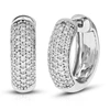 Vir Jewels 1/2 Cttw Round Lab Grown Diamond Hoop Earrings In .925 Sterling Silver Prong Set 1/2 Inch In Silver