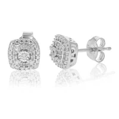 Vir Jewels 1/10 Cttw 18 Stones Si2-i1 Clarity Round Cut Lab Grown Diamond Stud Earrings In .925 Sterling Silver In Metallic