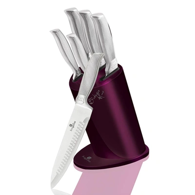 Berlinger Haus 6-piece Knife Set W/ Stainless Steel Stand Kikoza Purple Collection