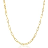 Simona Sterling Silver 2.8mm Paper Clip Anklet - Gold Plated In White