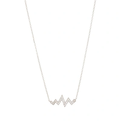 ADORNIA HEARTBEAT ZIGZAG NECKLACE SILVER SWAROVSKI CRYSTAL