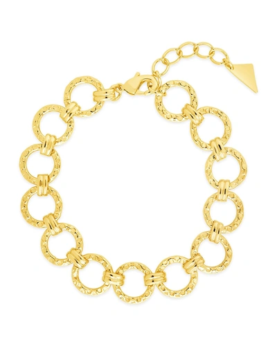 Sterling Forever Molten Chain Bracelet In Gold
