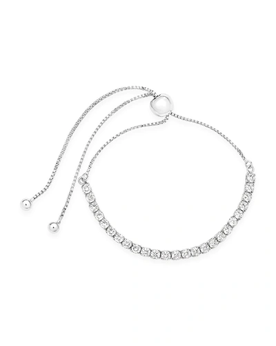 Sterling Forever Cz Bolo Slider Bracelet In Silver