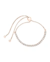 Sterling Forever Cz Bolo Slider Bracelet In Gold