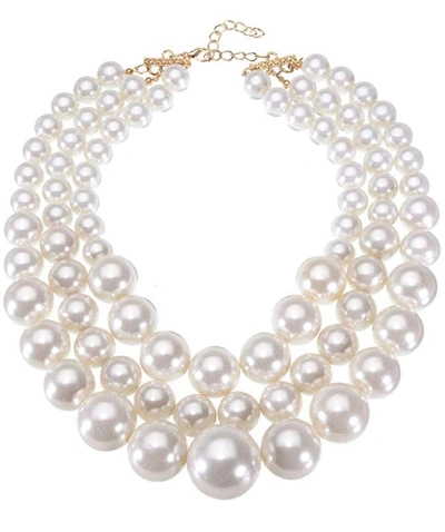 Liv Oliver 18k Gold Multi Pearl Necklace In Silver