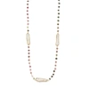 Liv Oliver 18k Over Silver 33.75 Ct. Tw. Tourmaline Pearl Necklace In Silver