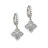 Adornia Floral Dangle Mother Of Pearl Hoop Earrings In Silver