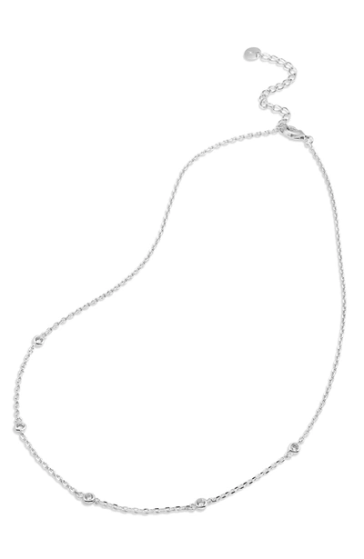 Savvy Cie Jewels Cz Station Choker Necklace In White