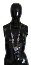 DOLCE & GABBANA Dolce & Gabbana Tone Floral Crystals  Embellished Women's Necklace