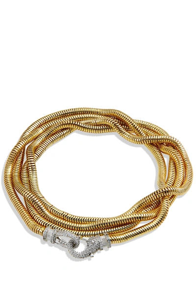 Savvy Cie Jewels Gold Plated Double Necklace In Yellow