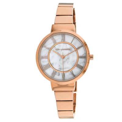 Ted Lapidus Classic Quartz White Dial Ladies Watch A0714uarx In Gold Tone / Rose / Rose Gold Tone / White