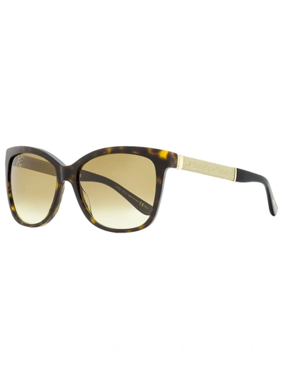 Jimmy Choo Women's Glitter Sunglasses Cora/s Fa5jd Havana/gold 56mm In Brown