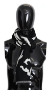 Givenchy Black White Wool Unisex Winter Warm Scarf Wrap Shawl In Black