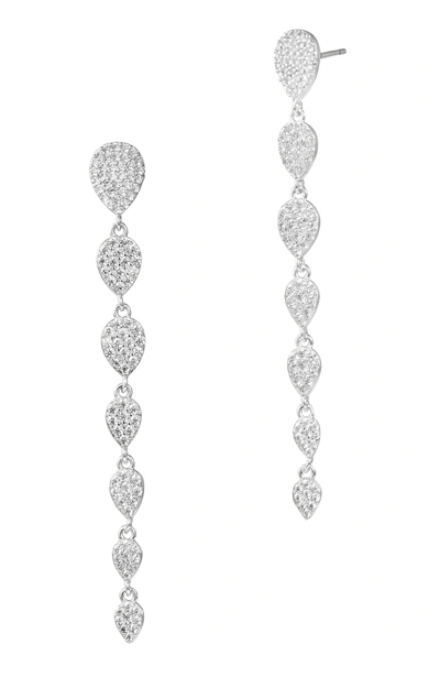Savvy Cie Jewels Sterling Silver & Cz Pavé Drop Earrings In White