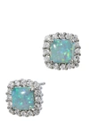Savvy Cie Jewels Sterling Silver Lab Opal Halo In Silver
