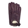 Portolano Leather Driving Gloves With Bow In Black