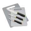 MASTERPAN Knife Set With Plastic Cutting Boards & Protective Blade Covers, Stainless Steel Blade And Non-Slip 
