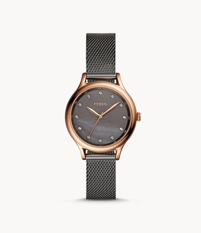 Fossil Women's Laney Three-hand, Rose Gold-tone Stainless Steel Watch In Grey