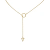 Liv Oliver 18k Gold Triangle & Circle Ring Lariat Necklace In Gold