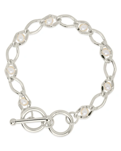 Sterling Forever 4-5mm Pearl Amedea Bracelet In Silver