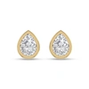 LAB GROWN DIAMONDS LAB GROWN 1/2 CTW PEAR SHAPED BEZEL SET SOLITAIRE DIAMOND EARRINGS IN 14K YELLOW GOLD