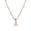Sabrina Designs 14k Rose Gold & Diamond Paperclip Initial Necklace In Multi
