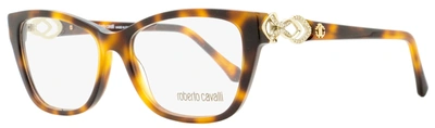 Roberto Cavalli Women's Rectangular Eyeglasses Rc5060 Licciana 052 Havana/gold 53mm