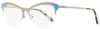 Emilio Pucci Women's Geometric Eyeglasses Ep5074 020 Ruthenium/blue 53mm In White