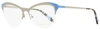 Pucci Women's Geometric Eyeglasses Ep5074 020 Ruthenium/blue 53mm In White