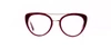 FUBU FRAMES MONTAUK BURGUNDY OVAL BLUE LIGHT EYEGLASSES