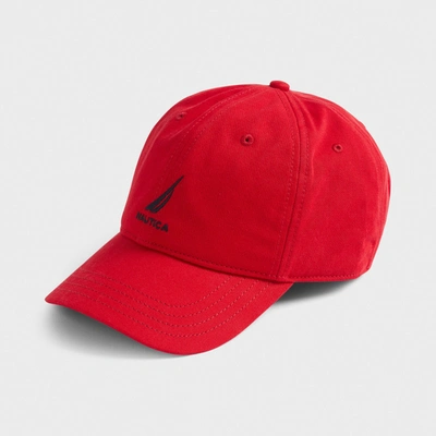 Nautica Mens J-class Embroidered Cap In Red