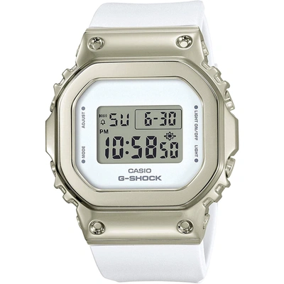Casio Women's G-shock White Dial Watch In Digital / Gold / White