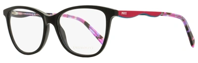 Emilio Pucci Women's Rectangular Eyeglasses Ep5095 001 Black/rose 54mm In Multi