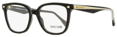 Roberto Cavalli Women's Rectangular Eyeglasses Rc5078 Murlo 001 Black/gold 52mm