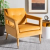 Shop Safavieh Mara Tufted Accent Chair In Gold