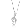 Vir Jewels 1/10 Cttw Lab Grown Diamond Music Pendant Necklace .925 Sterling Silver With 18 Inch Chain In Silver