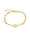 Sterling Forever Sterling Silver Interlocking Circles Chain Link Bracelet In Gold