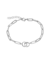 Sterling Forever Interlocking Circles Chain Link Bracelet In Silver